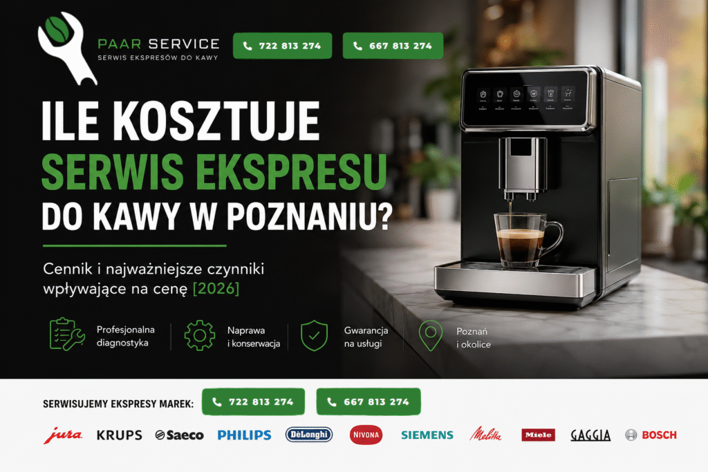 Koszt serwisu ekspresu do kawy w Poznaniu