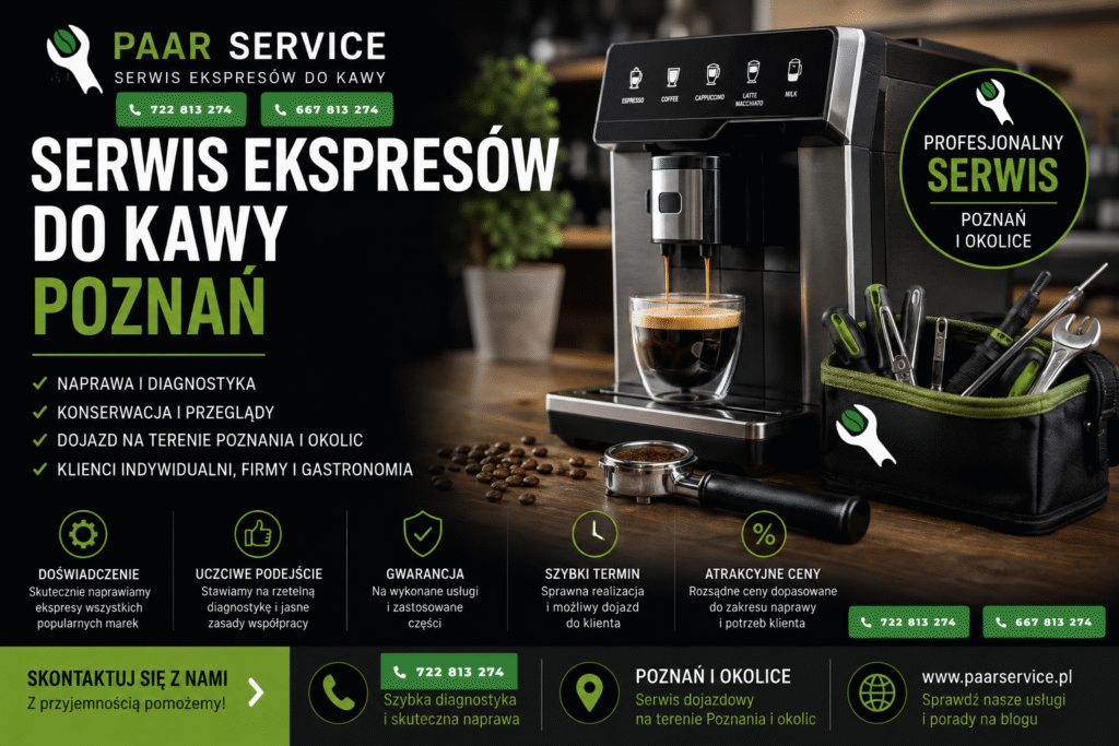 Serwis i naprawa ekspresów do kawy w Poznaniu – PAAR Service